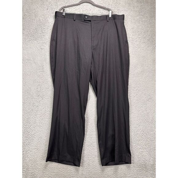 Croft Barrow Pants Men 42X30 Black Performance Wool Blend Dress Flat Front‎ NEW - Picture 1 of 11